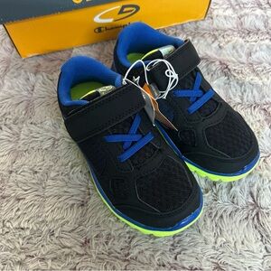 Champion Black and Blue Sneakers with Neon Accents